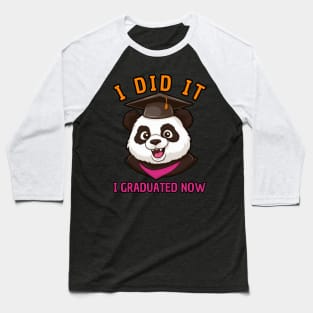 Panda I Graduated Baseball T-Shirt